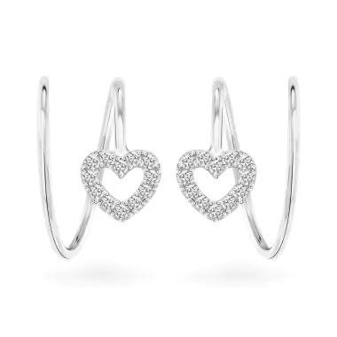 Hoa tai vàng trắng 14K gắn đá CZ DOJI AFEK000510F2CZ1