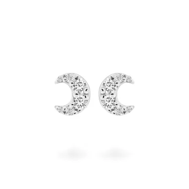 Hoa tai vàng trắng 14K gắn kim cương DOJI AFER100157F2DA1