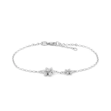 Lắc tay vàng trắng 14K gắn đá CZ DOJI AFBK000715F2CZ1