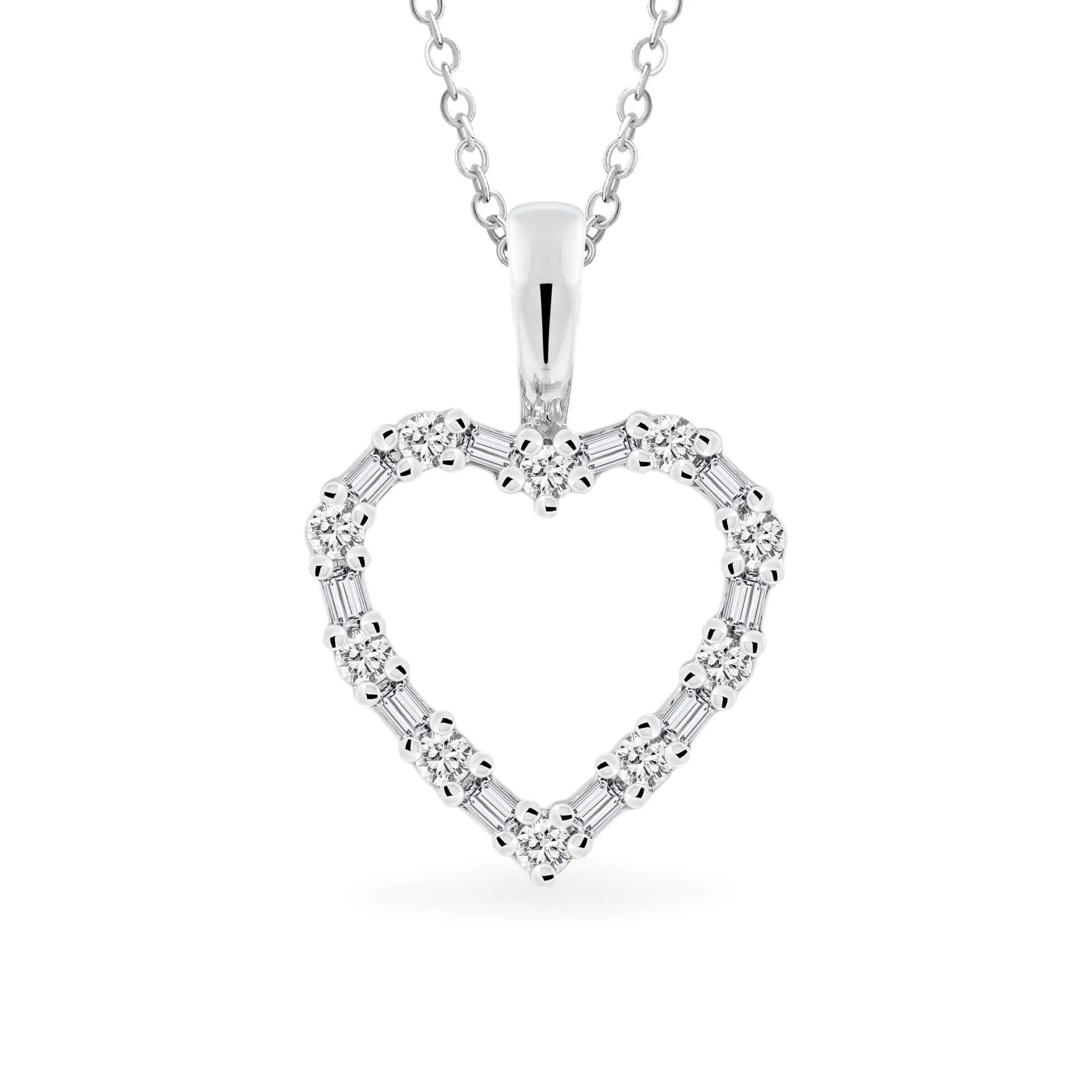 Mặt dây vàng trắng 14K gắn kim cương DOJI AFPR100155F2DA1