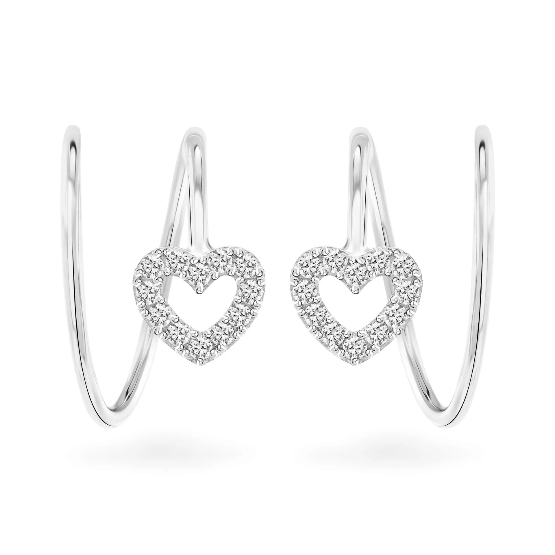 Hoa tai vàng trắng 14K gắn đá CZ DOJI AFEK000510F2CZ1