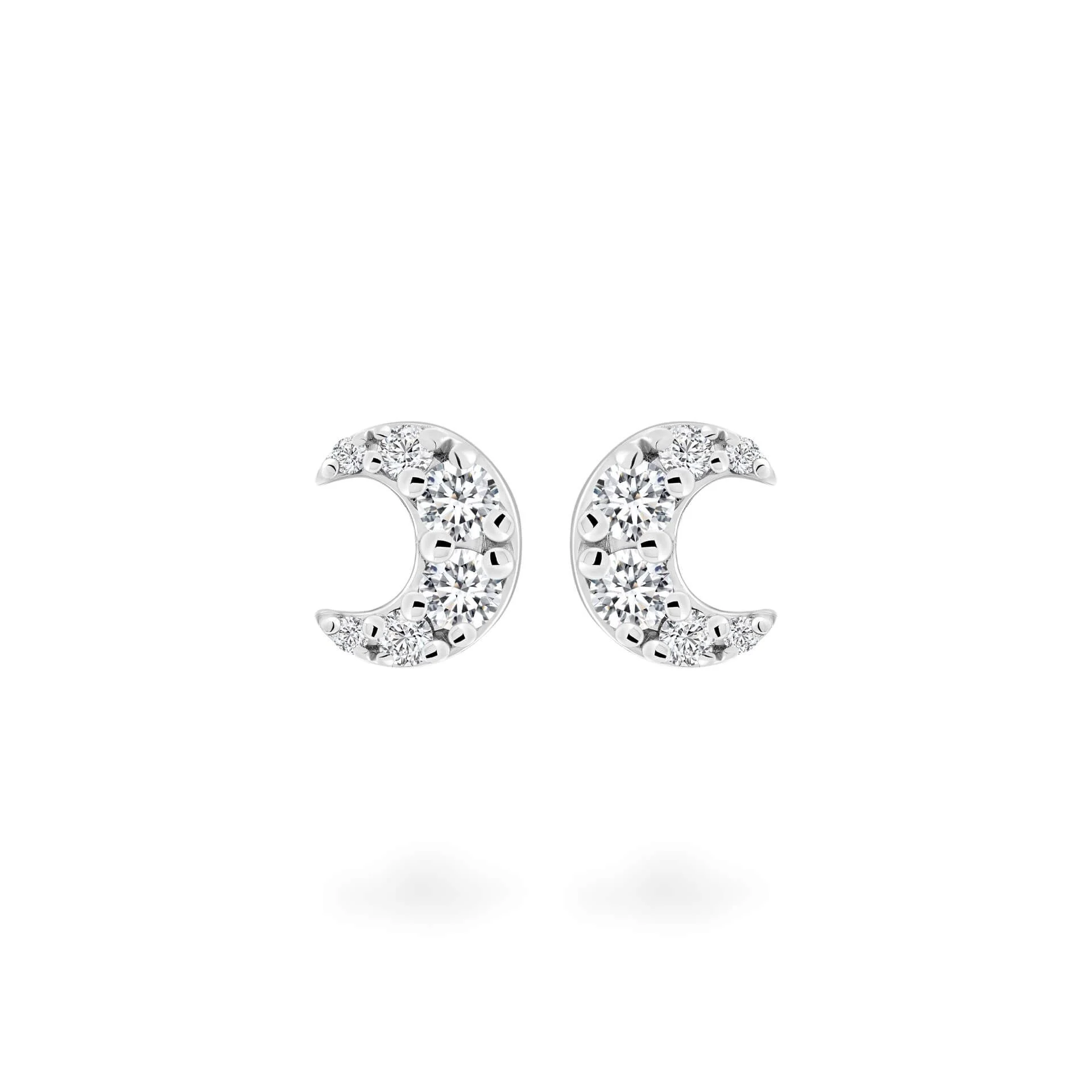 Hoa tai vàng trắng 14K gắn kim cương DOJI AFER100157F2DA1