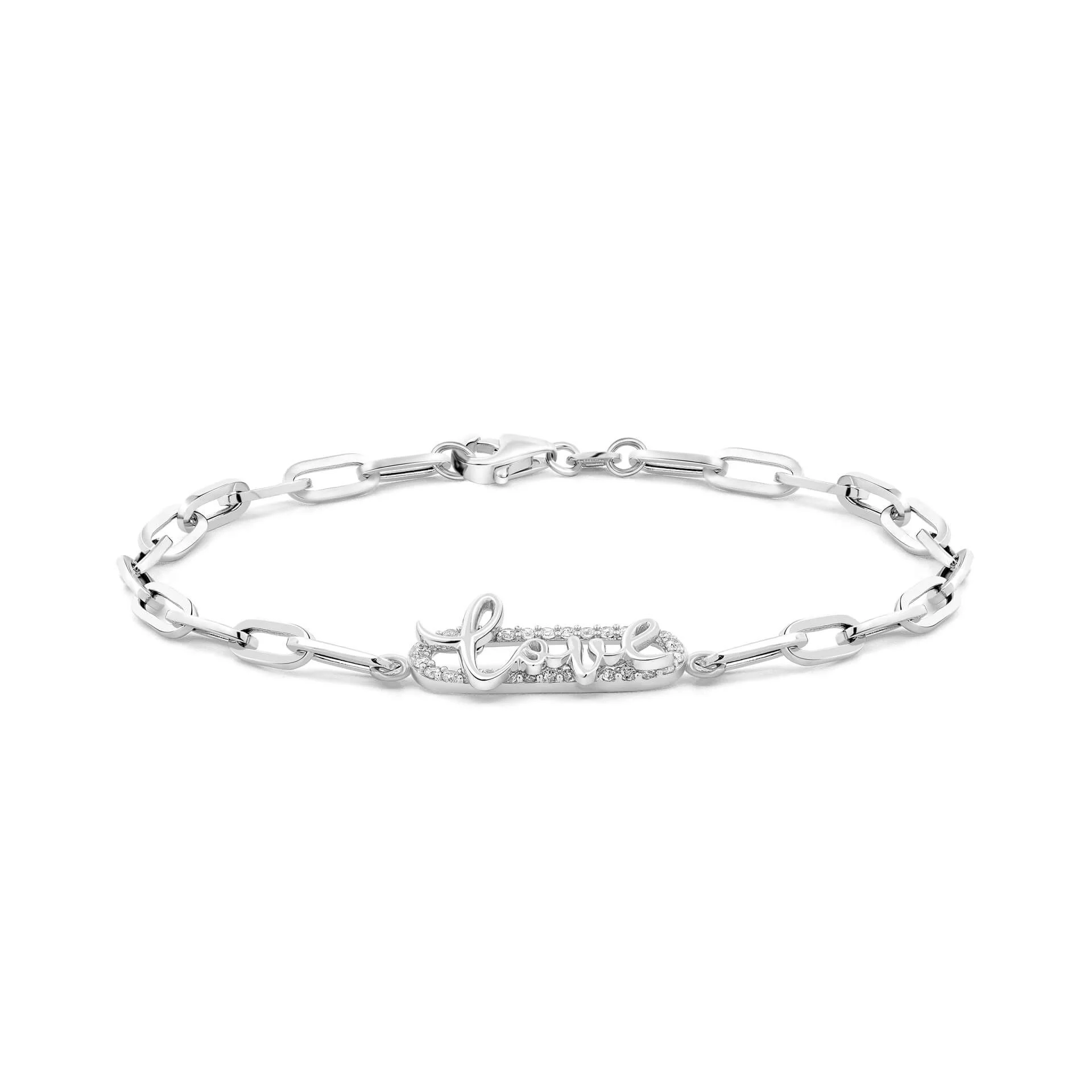 Lắc tay nữ vàng trắng 14K gắn đá CZ DOJI AFBK000642F2CZ1